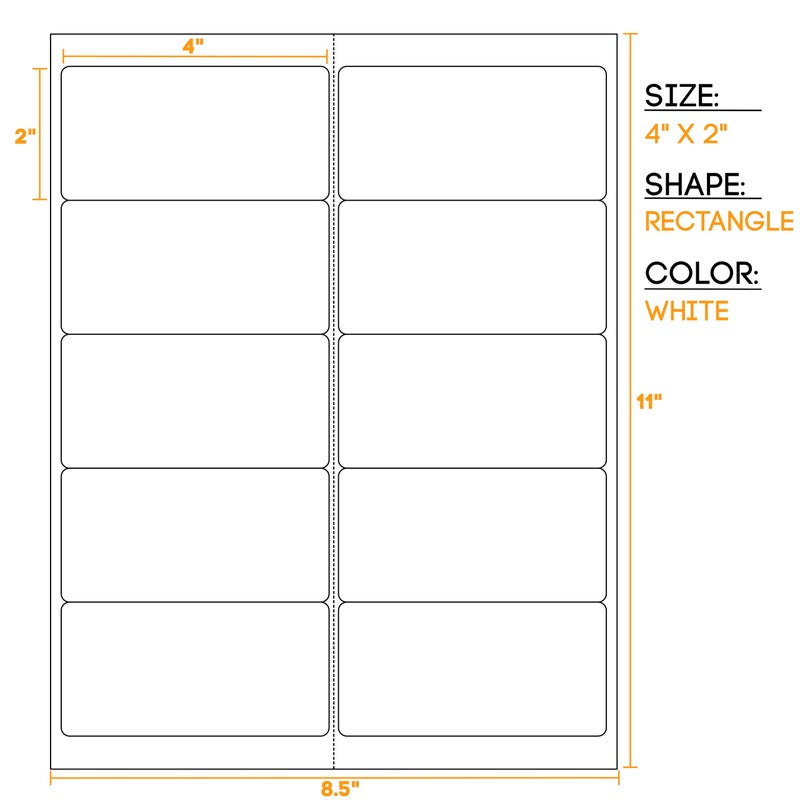 Crinklee Waterproof Shipping Labels, 50 Rectangles, 4x2 Inches, Oil Proof, Highly Durable Blank Stickers - Image 4